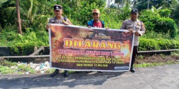 Cegah Karhutla, Polsek Kuala Kampar Patroli dan Ingatkan Warga Tak Buka Lahan dengan Cara Membakar