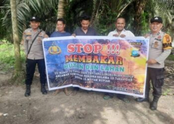 Polsek Ukui Intensifkan Patroli Karhutla, Sosialisasi Bahaya Membakar Lahan
