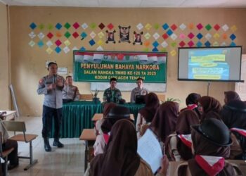 Polsek Linge Hadiri dan Mengisi Kegiatan Penyuluhan Bahaya Narkoba, Hukum, dan Kamtibmas dalam Rangka TMMD ke-126 Kodim 0106/Aceh Tengah