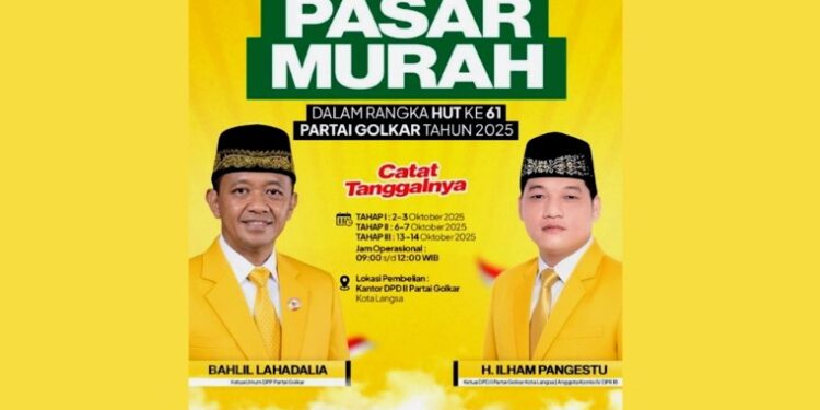 Golkar Langsa Gelar Pasar Murah, Harga Sembako Sepaket Rp 61 Ribu, Catat Tanggalnya!