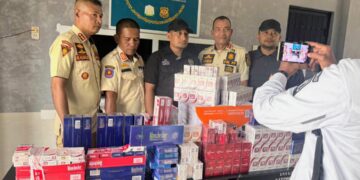 14 Ribu Batang Rokok Ilegal Disita Bea Cukai Langsa Bersama Satpol PP-WH Aceh Timur 