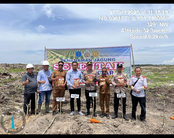 Polsek Langgam Tanam Jagung Bersama PT Agrita Sari Prima, Dukung Program Asta Cita Presiden