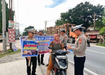 Polres Siak Gelar Sosialisasi Ops Zebra Lancang Kuning 2025 Pengguna Jalan Sambut Positif