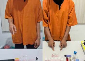Meresahkan Polsek Perhentian Raja Tangkap Dua Pelaku Narkoba di Desa Hangtuah 