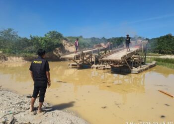 Polsek Singingi Tertibkan Aktivitas Pertambangan Tanpa Izin (PETI) di Kelurahan Muara Lembu