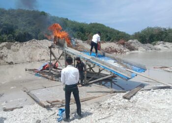 Polres Kuansing Cek Dugaan Aktivitas Pertambangan Tanpa Izin (PETI) di Perkebunan Karet Pemda Desa Jake