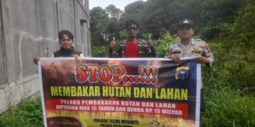 Cegah Karhutla, Polsek Teluk Meranti Sosialisasikan Maklumat Kapolda Riau