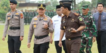 Kapolres Kuansing AKBP Raden Ricky Pratidiningrat, S.I.K., M.H. Pimpin Apel Kesiapan Tanggap Darurat Bencana Cuaca Ekstrem dan Hidrometeorologi