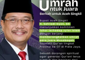 Bupati Safriadi Oyon Komit Berangkatkan Juara MTQ Umrah, Wujud Kepedulian Terhadap Generasi Qur’ani