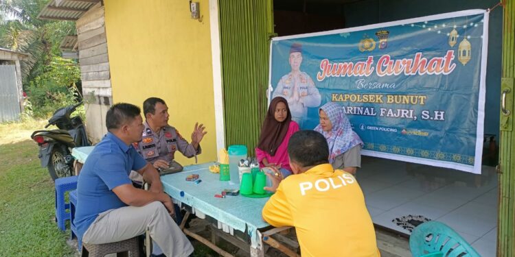 Polsek Bunut Gelar Jumat Curhat, Dorong Masyarakat Aktif Jaga Kamtibmas