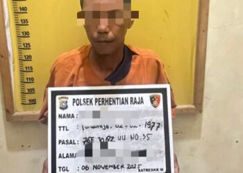 Polsek Perhentian Raja Tangkap Ayah Tiri Pelaku Pencabulan Terhadap Dua Anak di Bawah Umur