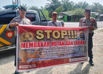 Cegah Karhutla, Polisi Pelalawan Intensifkan Patroli dan Sosialisasi Larangan Bakar Lahan