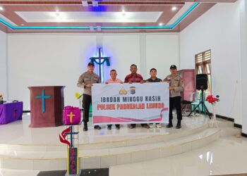 Polsek Pangkalan Lesung Gelar Ibadah Minggu Kasih di Gereja Methodis Efrat