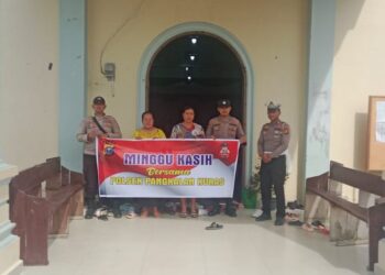 Polsek Pangkalan Kuras Gelar Minggu Kasih, Sosialisasi Kamtibmas dan Pencegahan Karhutla