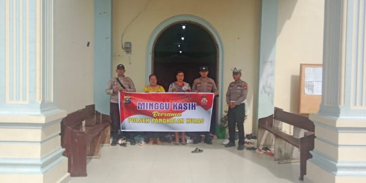 Polsek Pangkalan Kuras Gelar Minggu Kasih, Sosialisasi Kamtibmas dan Pencegahan Karhutla