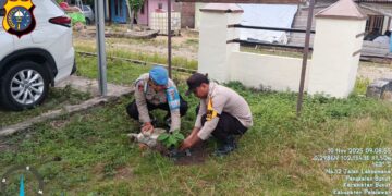 Program Penanaman Serentak 21.000 Pohon Polda Riau, Polsek Bunut Tanam Pohon Alpukat