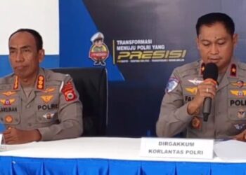 Korlantas Polri Bersama Ditlantas Polda Sulsel Gelar Konferensi Pers Penegakan Hukum Di Sektor Lalu Lintas