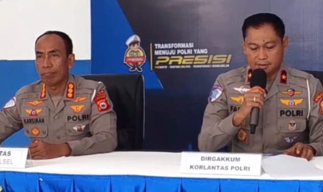 Korlantas Polri Bersama Ditlantas Polda Sulsel Gelar Konferensi Pers Penegakan Hukum Di Sektor Lalu Lintas
