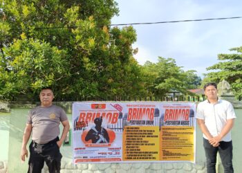 Polsek Pangkalan Kuras Sosialisasikan Penerimaan Bintara Brimob 2025/2026 Lewat Spanduk di Sekolah dan Kantor Polisi