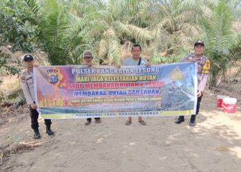 Polsek Pangkalan Lesung Gencar Sosialisasikan Maklumat Kapolda Riau soal Karhutla