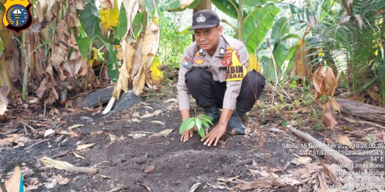 Polsek Bunut Tanam 17 Pohon Dalam Rangka Hari Pohon Nasional 2025