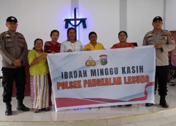 Polsek Pangkalan Lesung Laksanakan Ibadah Minggu Kasih di Gereja Methodis Efrata