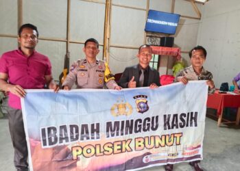 Polsek Bunut Gelar Ibadah Minggu Kasih di GPDI Desa Merbau