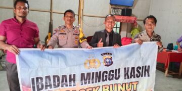 Polsek Bunut Gelar Ibadah Minggu Kasih di GPDI Desa Merbau