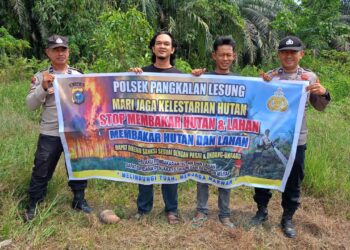 Polsek Pangkalan Lesung Gencar Sosialisasikan Maklumat Kapolda Riau soal Larangan Bakar Lahan
