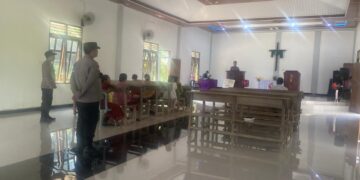 Polsek Pangkalan Lesung Gelar Ibadah Minggu Kasih, Polisi Dengarkan Aspirasi Jemaat