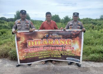 Polsek Kuala Kampar Sosialisasikan Larangan Membakar Lahan untuk Antisipasi Karhutla