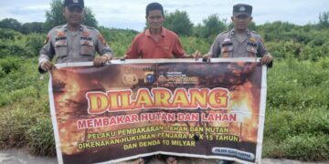 Polsek Kuala Kampar Sosialisasikan Larangan Membakar Lahan untuk Antisipasi Karhutla