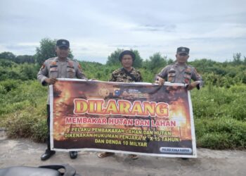 Polsek Kuala Kampar Patroli dan Edukasi Masyarakat Soal Larangan Membakar Lahan