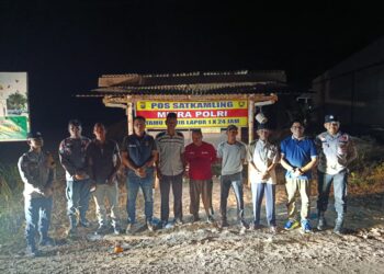 Pengecekan Pos Kamling, Polsek Pangkalan Kuras Intensifkan Harkamtibmas di Batangkulim