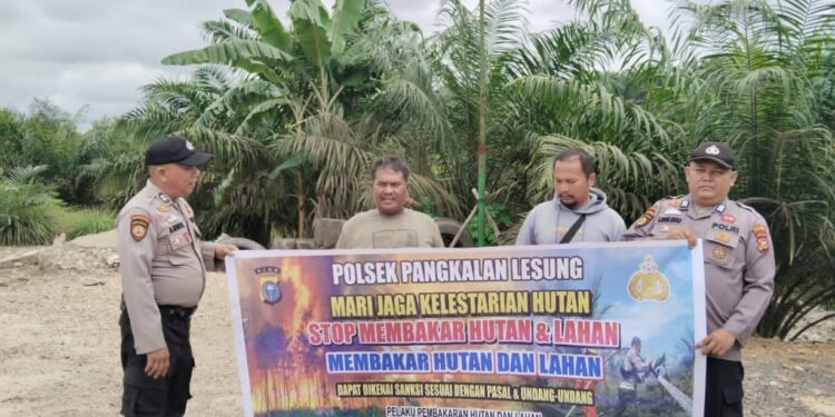 Polsek Pangkalan Lesung Gencar Sosialisasikan Maklumat Kapolda Riau Soal Karlahut