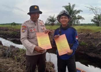 Polsek Kerumutan Intensifkan Patroli Karhutla dan Sosialisasi Larangan Bakar Lahan