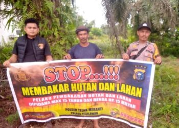 Polsek Teluk Meranti Sosialisasikan Maklumat Kapolda Riau untuk Cegah Karlahut