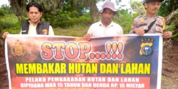 Polsek Teluk Meranti Sebar Maklumat Kapolda Riau dan Binluh Cegah Karhutla