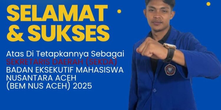 Presma UGP Asraf Resmi Ditetapkan Sebagai Sekretaris Daerah BEM Nusantara Aceh