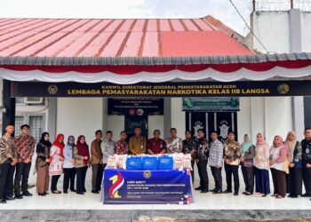 Peringati Hari Bakti Kemenimipas, Lapas Narkotika Langsa Bagikan Bantuan Sosial
