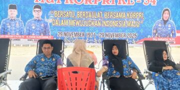 ASN Pemko Langsa Sumbang 35 Kantong Darah Peringati HUT KORPRI ke-54