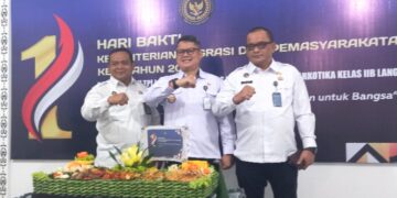 Tasyakuran Hari Bakti Kemenimipas ke-1 di Langsa, Imigrasi dan Pemasyarakatan Potong Tumpeng Bersama 