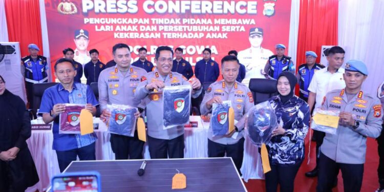 Kapolda Sulsel Pimpin Press Conference Kasus Kekerasan Dan Pencabulan Anak Di Gowa