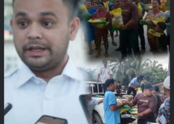 PT Green Palma Salurkan 1 Ton Beras dan 1 Ton Minyak Goreng untuk Warga Desa Kualau Kampung Pinang, Kecamatan Tambang