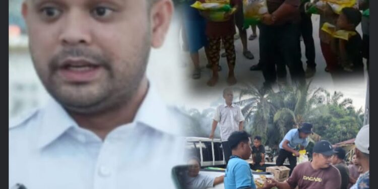 PT Green Palma Salurkan 1 Ton Beras dan 1 Ton Minyak Goreng untuk Warga Desa Kualau Kampung Pinang, Kecamatan Tambang