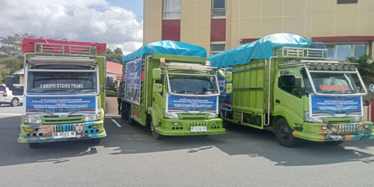 Polda Sulteng Bersama Bhayangkari Kirim Bantuan Kemanusiaan Ke Aceh, Sumut Dan Sumbar