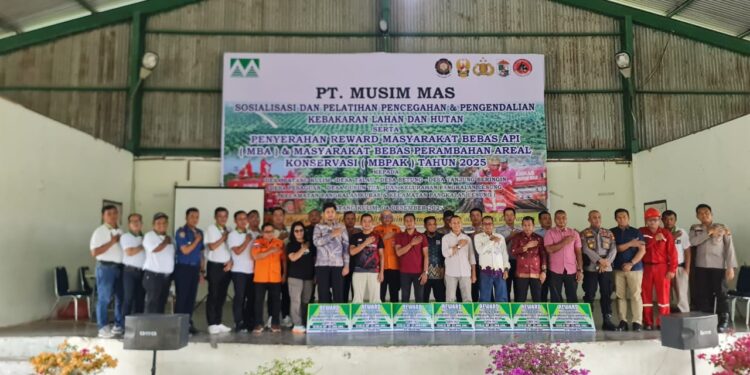PT Musim Mas Gelar Sosialisasi dan Pelatihan Cegah Karhutla, Polsek Pangkalan Kuras Hadiri Kegiatan