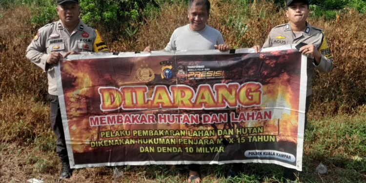 Polsek Kuala Kampar Sosialisasikan Maklumat Kapolda Riau untuk Antisipasi Karhutla