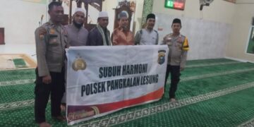 Lewat Subuh Harmoni, Polsek Pangkalan Lesung Sampaikan Himbauan Kamtibmas ke Warga