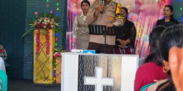 Ibadah Minggu Harmoni di GGP Tambak, Polsek Langgam Sampaikan Pesan Kamtibmas